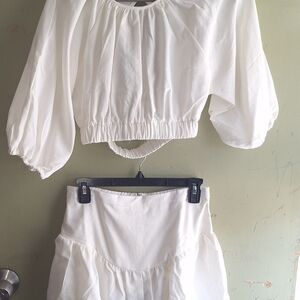 HYFVE White Midi Dress Two-Piece Set